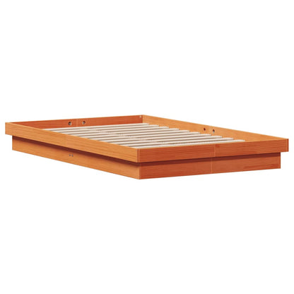 Bed Frame | Wax brown | Solid pine wood | Double | Bed Frame