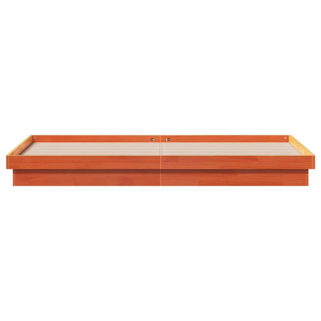 Bed Frame | Wax Brown | Solid Pine Wood, Plywood slats | Double