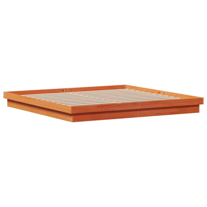 Bed Frame | Wax Brown | Solid Pine Wood, Plywood slats | Double