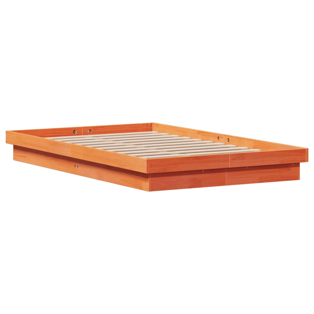 Bed Frame | Wax brown | Solid pine wood, Plywood | Small Double
