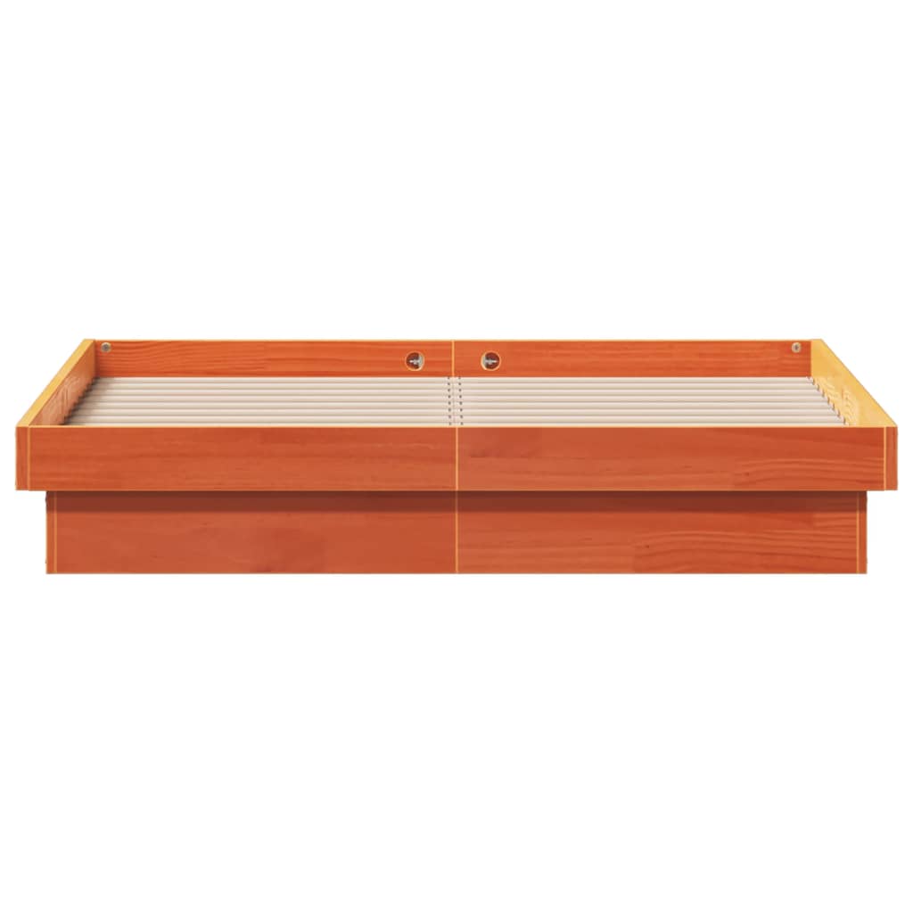 Bed Frame | Wax brown | Solid pine wood, Plywood | Small Double
