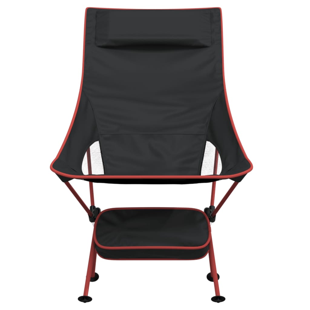 Foldable Camping Chairs 2 pcs Black Oxford Fabric and Aluminium