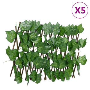 Artificial Grape Leaf Trellis Expandable Green 5 pcs 180x30 cm