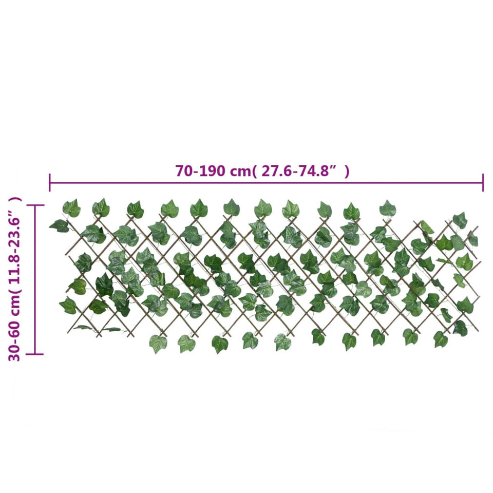 Artificial Grape Leaf Trellis Expandable Green 190x60 cm