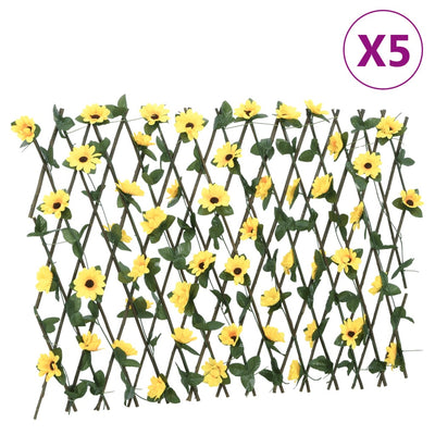  Artificial Ivy Trellis Expandable 5 pcs Yellow 180x60 cm