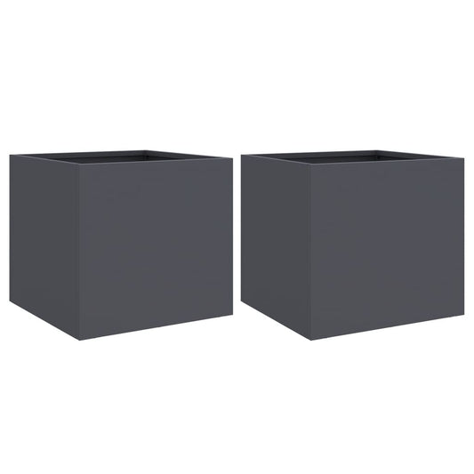 Planters 2 pcs Anthracite 32x30x29 cm Cold-rolled Steel