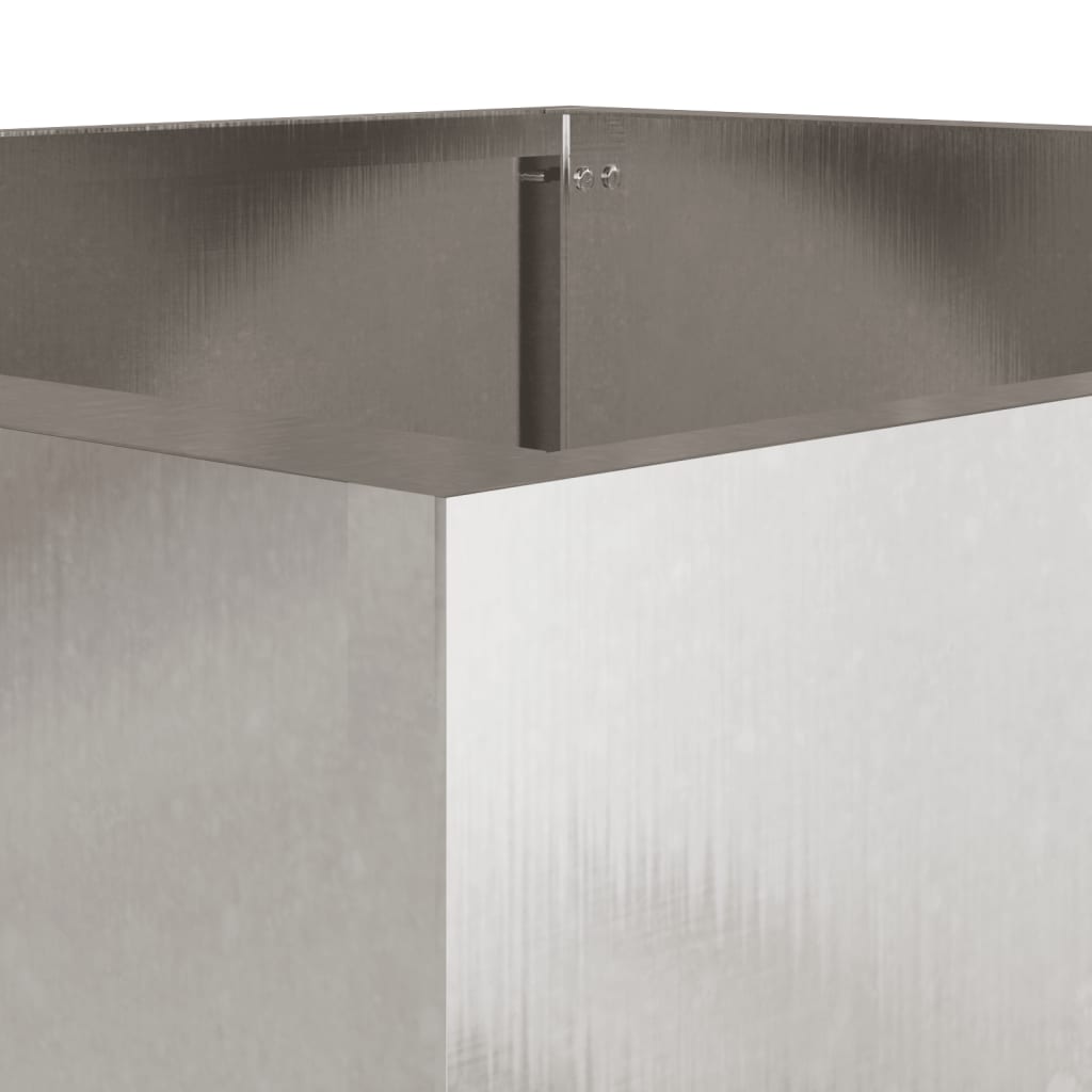 vidaXL Planter Silver Stainless Steel Good for small plants Tough