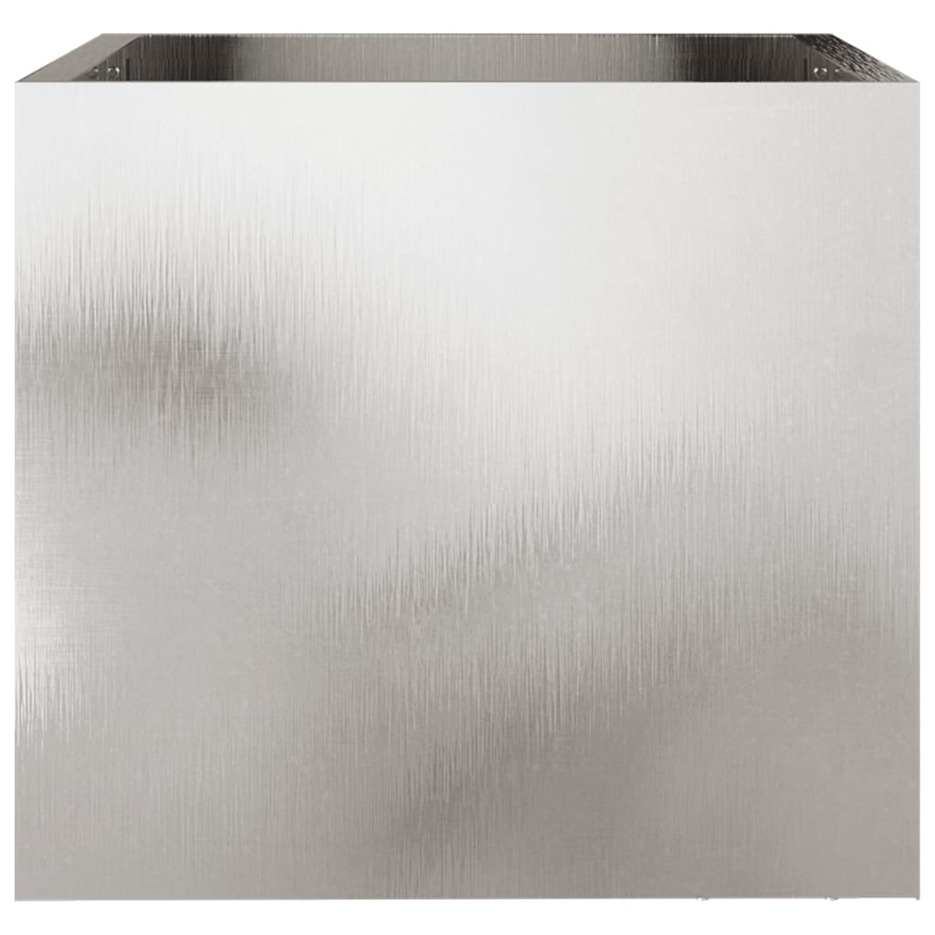 vidaXL Planter Set of 2 Silver Stainless Steel Medium Durable