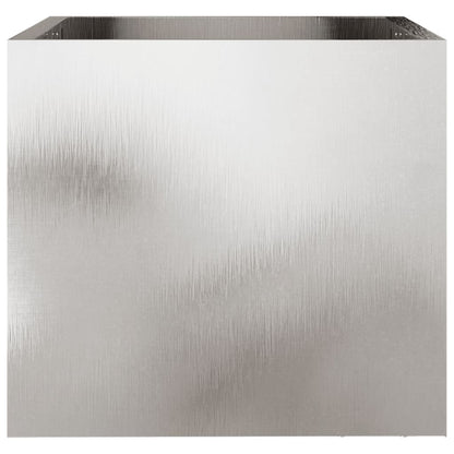 vidaXL Planter Set of 2 Silver Stainless Steel Medium Durable