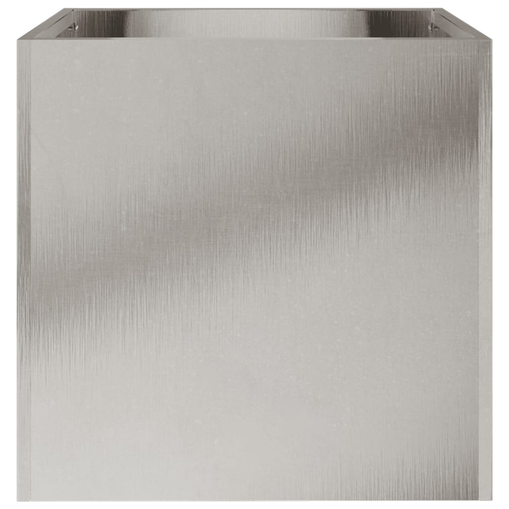 vidaXL Planter Set of 2 Silver Stainless Steel Medium Durable