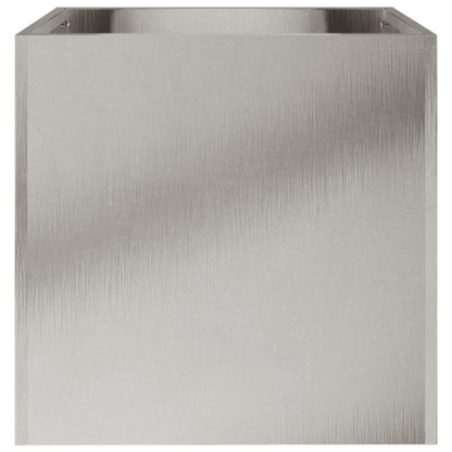 vidaXL Planter Set of 2 Silver Stainless Steel Medium Durable
