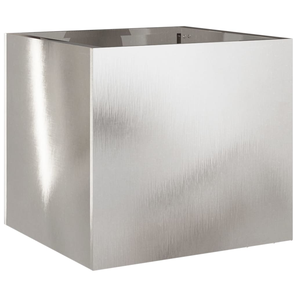 vidaXL Planter Set of 2 Silver Stainless Steel Medium Durable