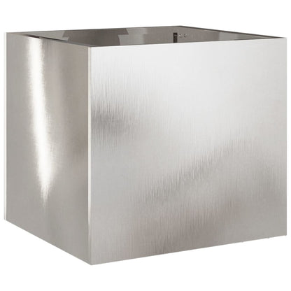 vidaXL Planter Set of 2 Silver Stainless Steel Medium Durable