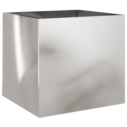 vidaXL Planter Set of 2 Silver Stainless Steel Medium
