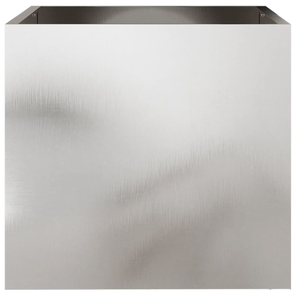vidaXL Planter Set of 2 Silver Stainless Steel Medium