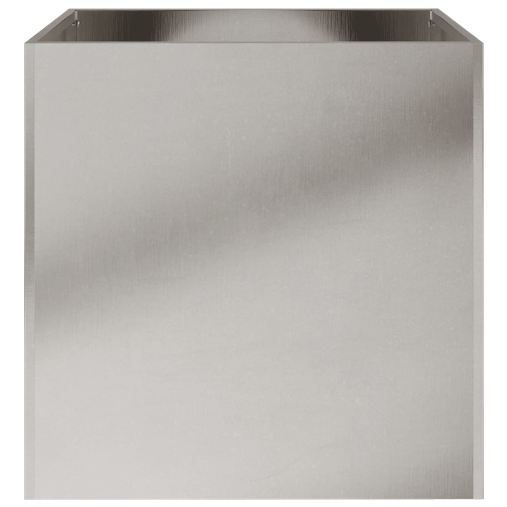 vidaXL Planter Set of 2 Silver Stainless Steel Medium