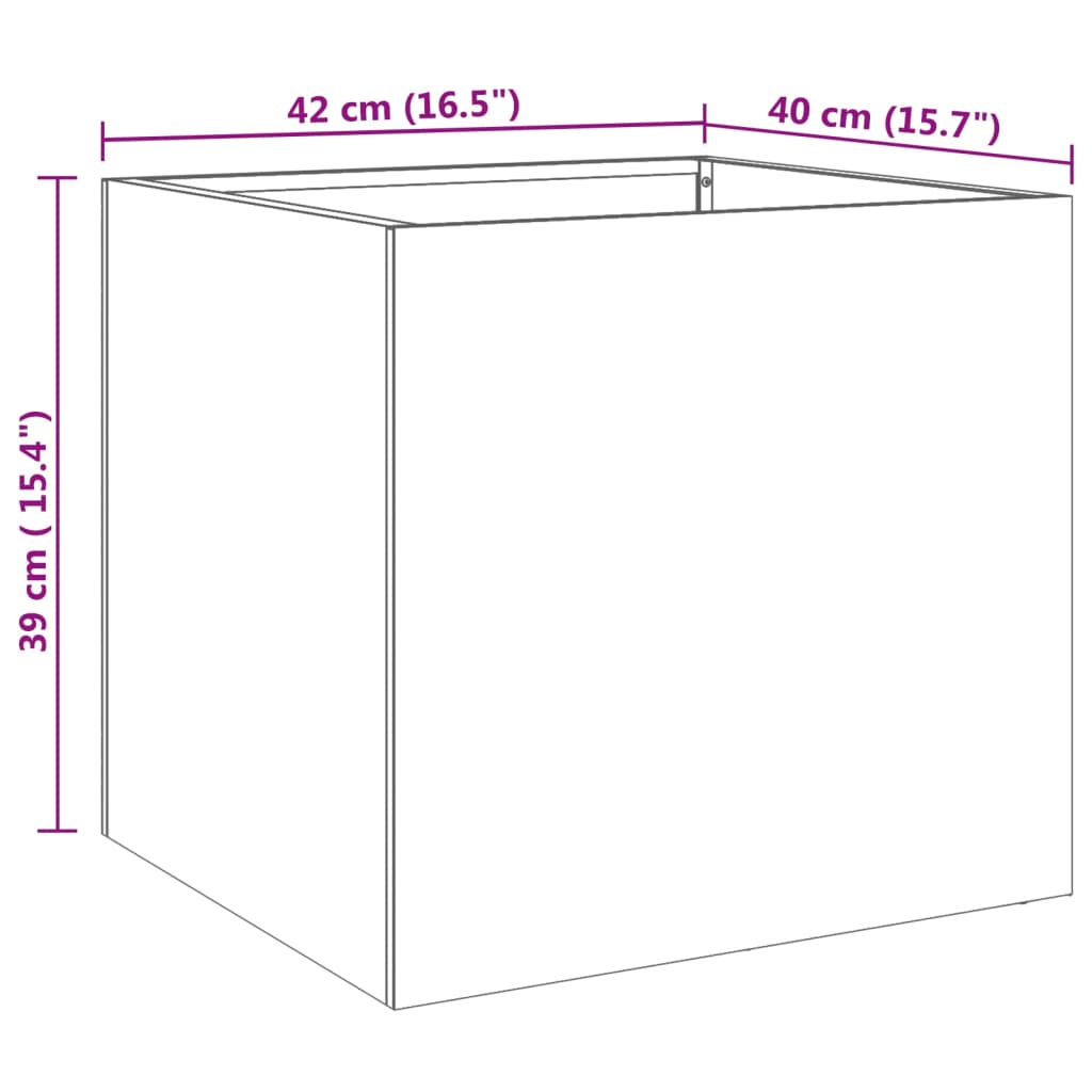 vidaXL Planter Set of 2 Silver Stainless Steel Medium