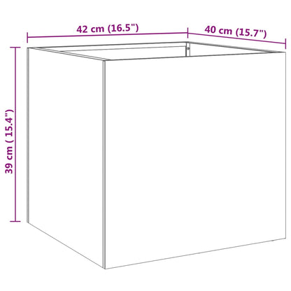 vidaXL Planter Set of 2 Silver Stainless Steel Medium