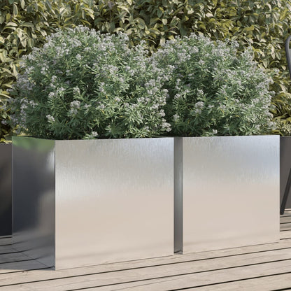 vidaXL Planter Set of 2 Silver Stainless Steel Medium