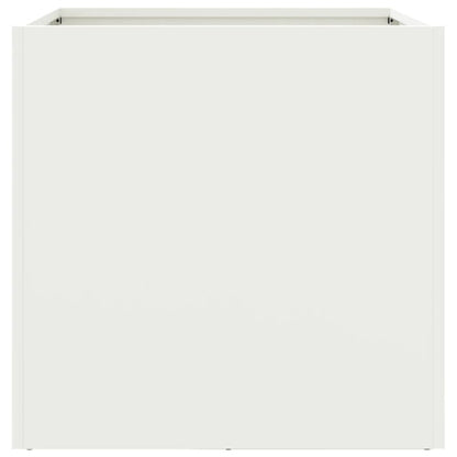 Planter White 49x47x46 cm Steel