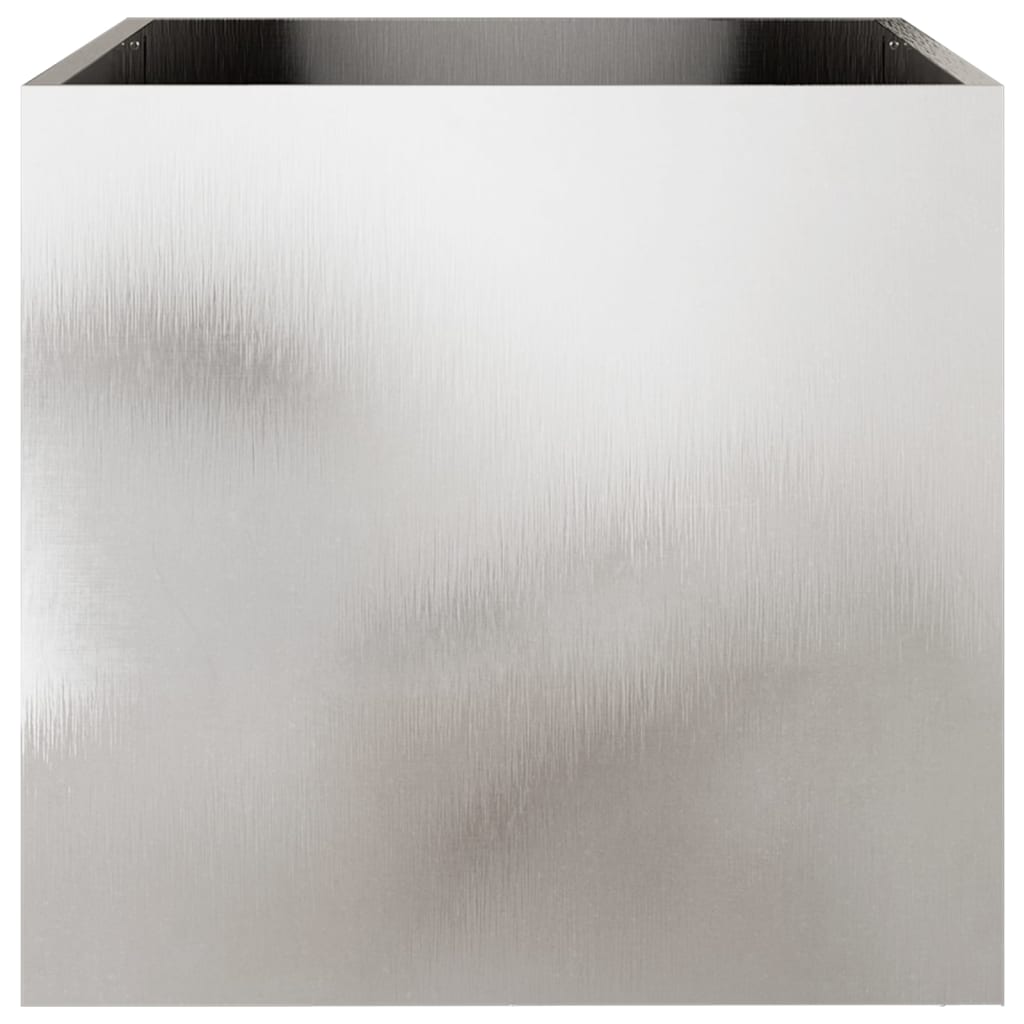 vidaXL Planter Set of 2 Silver Stainless Steel Large Decorative Inlays
