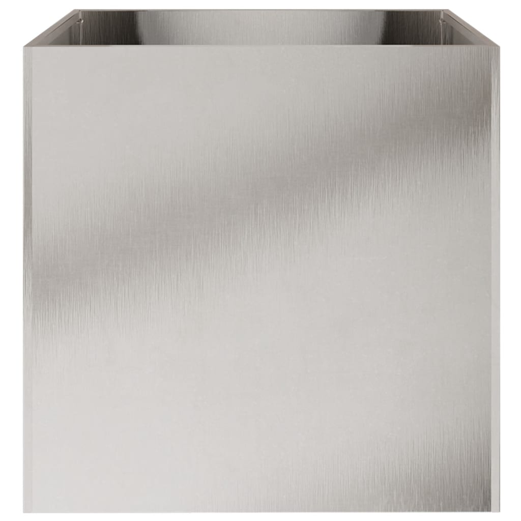 vidaXL Planter Set of 2 Silver Stainless Steel Large Decorative Inlays