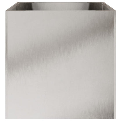 vidaXL Planter Set of 2 Silver Stainless Steel Large Decorative Inlays
