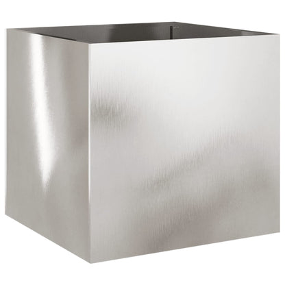 vidaXL Planter Set of 2 Silver Stainless Steel Large Decorative Inlays