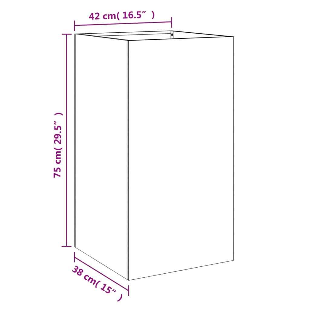 Planter Anthracite Cold-rolled steel Medium Decorative Inlays