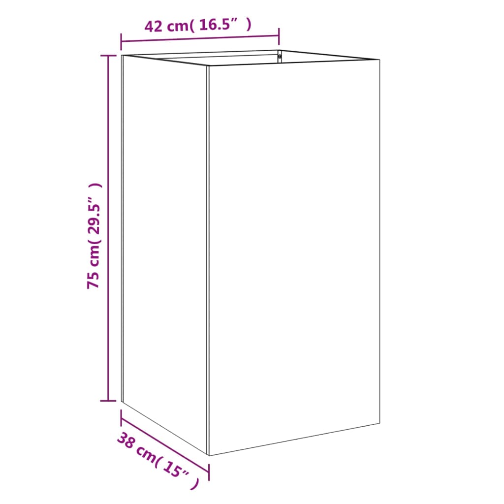 Planter Olive Green 42x38x75 cm Steel