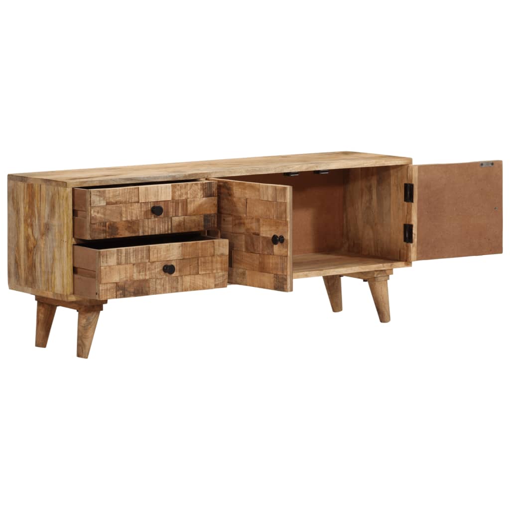 TV Stand with 2 Drawers 43.3"x11.8"x17.7" Solid Wood Mango