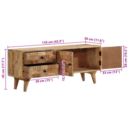 TV Stand with 2 Drawers 43.3"x11.8"x17.7" Solid Wood Mango