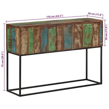 Console Table 110x30x75 cm Solid Wood Reclaimed and Iron