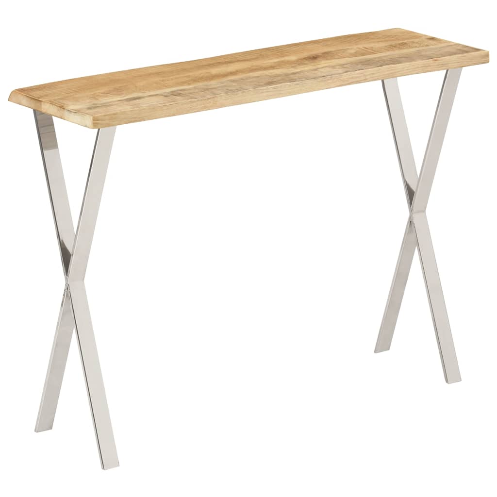 Console Table with Live Edge 105x33x76 cm Solid Wood Mango