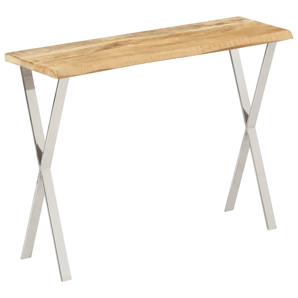Console Table with Live Edge 105x33x76 cm Solid Wood Mango