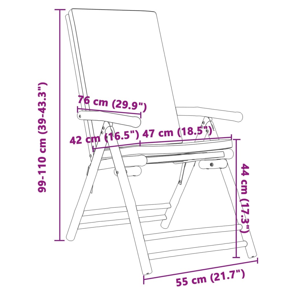 4 Piece Folding Bistro Chairs with Dark Grey Cushions Bamboo