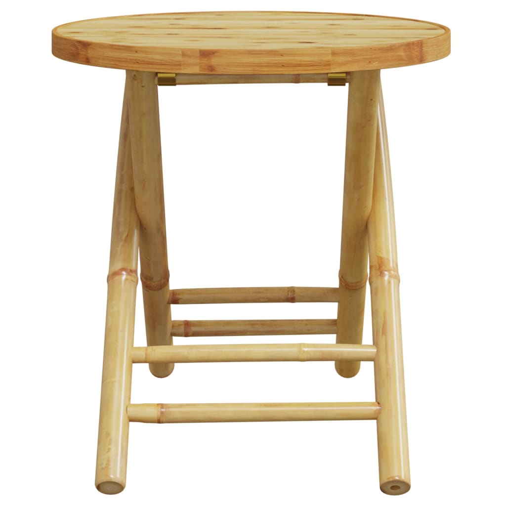 3 Piece Folding Bistro set with Dark Gray Cushions Bamboo