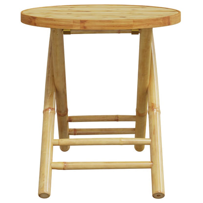 3 Piece Folding Bistro set with Dark Gray Cushions Bamboo