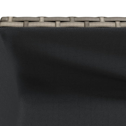 Garden Planters with Shelf 2 pcs Grey 90x40x75 cm Poly Rattan