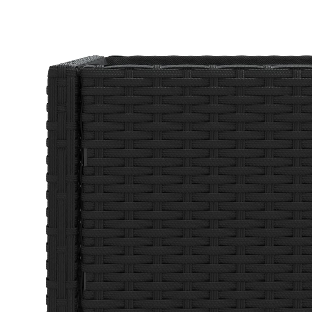 Garden Planters with Shelf 2 pcs Black 70x28x70 cm Poly Rattan