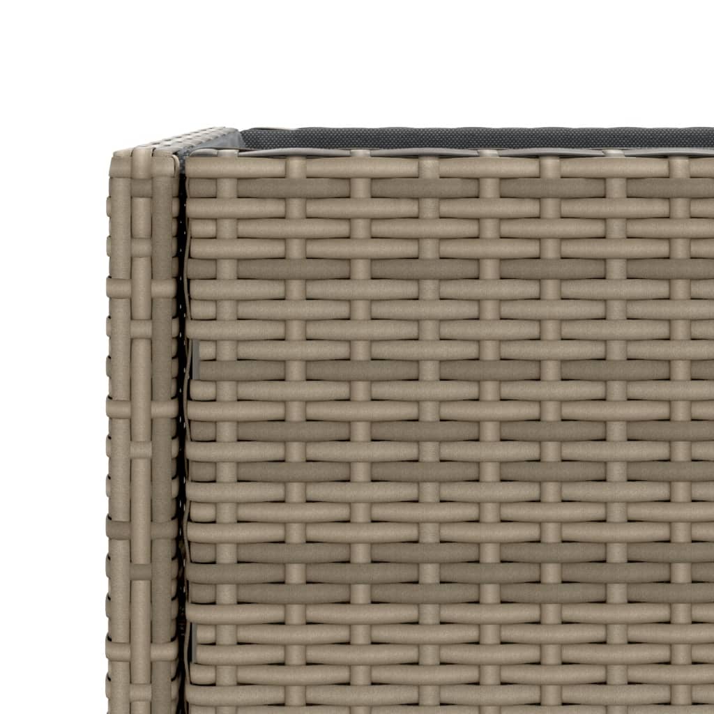 Garden Planters with Shelf 2 pcs Grey 70x28x70 cm Poly Rattan