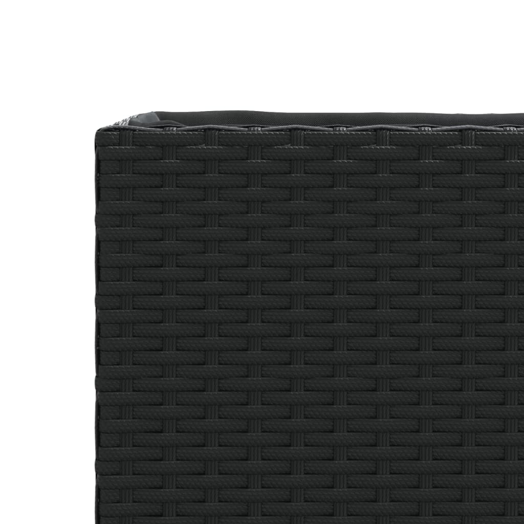 Garden Planters with 2 Pots 2 pcs Black 90x20x40 cm Poly Rattan