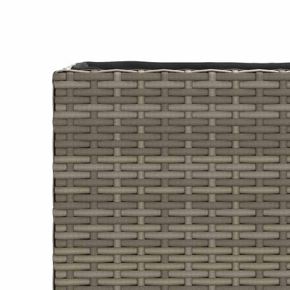 Garden Planters with 2 Pots 2 pcs Grey 90x20x40 cm Poly Rattan