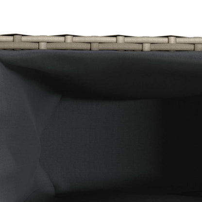 Garden Planters with 2 Pots 2 pcs Grey 90x20x40 cm Poly Rattan