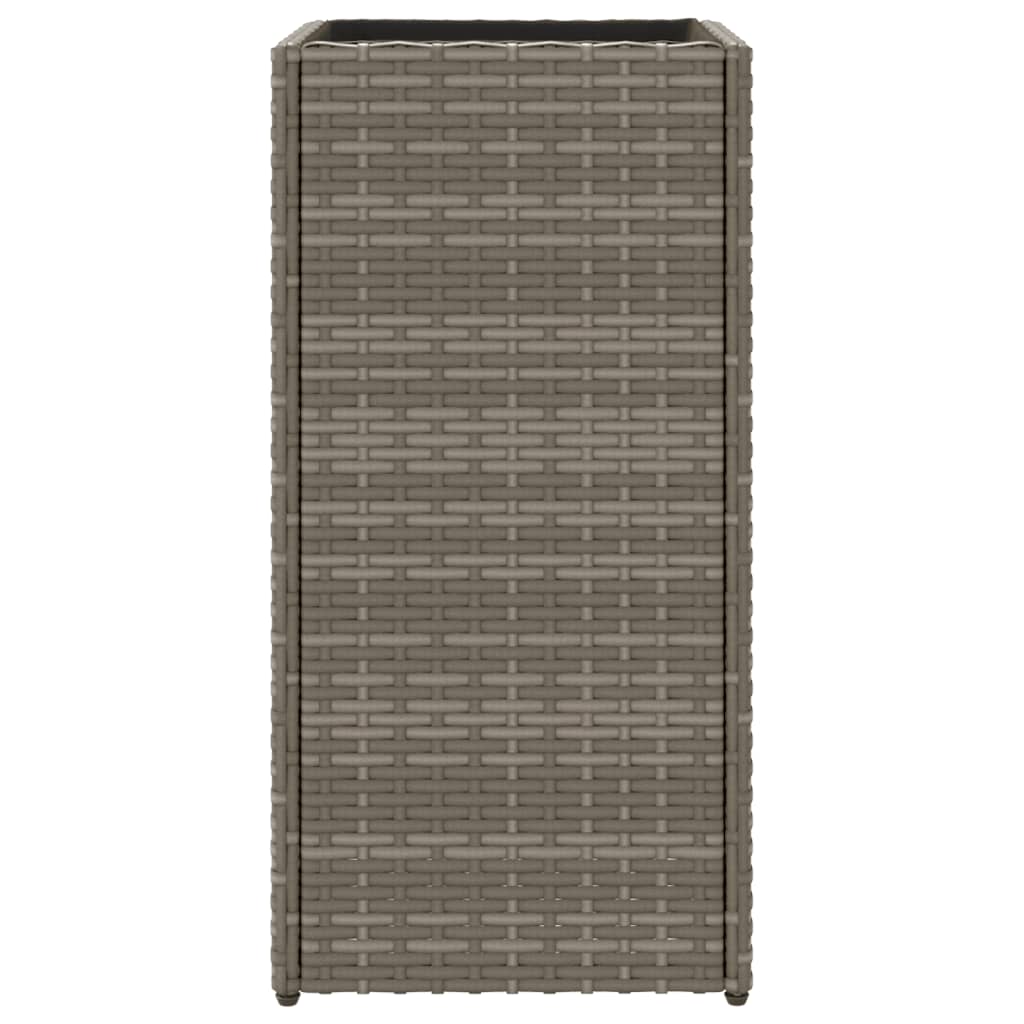 Garden Planters 2 pcs Grey 30x30x60 cm Poly Rattan
