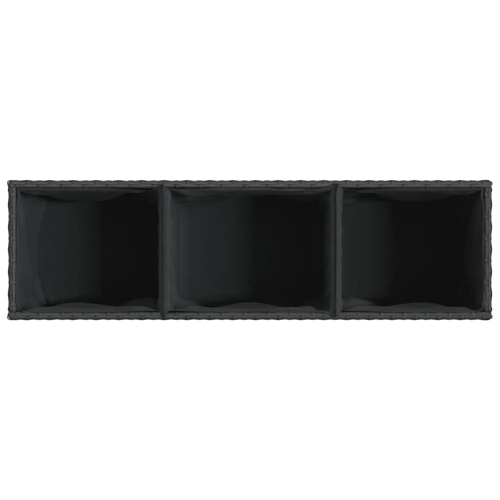 Garden Planters with Wheels 2 pcs Black 107x32x38 cm Poly Rattan