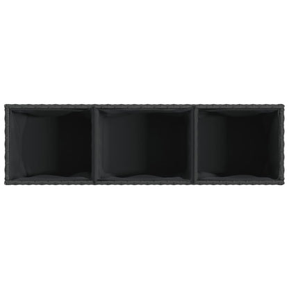 Garden Planters with Wheels 2 pcs Black 107x32x38 cm Poly Rattan