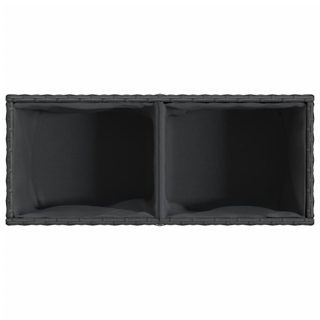 Garden Planters with 2 Pots 2 pcs Black 72x30x32 cm Poly Rattan