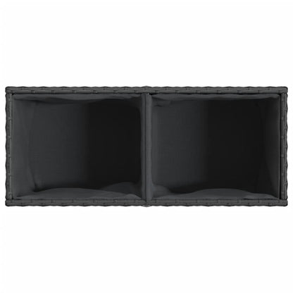 Garden Planters with 2 Pots 2 pcs Black 72x30x32 cm Poly Rattan