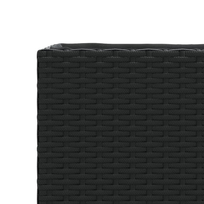 Garden Planters with 2 Pots 2 pcs Black 72x30x32 cm Poly Rattan